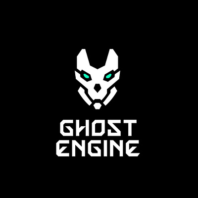 Ghost Engine branding cyberpunk engine futuristic geometric ghost graphic logo mech shapes skull sticker vector