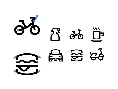 Nevus Icon Style bicycle burger coffee icon logo ui