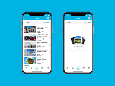 Search screen 360 android blue ios mobile search ui video vr