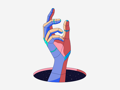 Reach Out 2d flat illustration clean colorful design flat futurist geometric hand hand drawn illustration minimal scifi vector