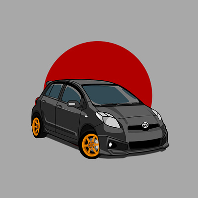 Toyota Yaris car illustration toyota vector