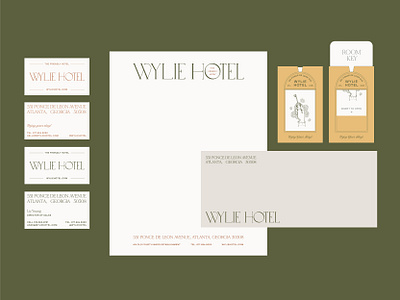 Hotel Stationery brand design branding business card design drawing hotel illustration letterhead room key stationery type typography vintage