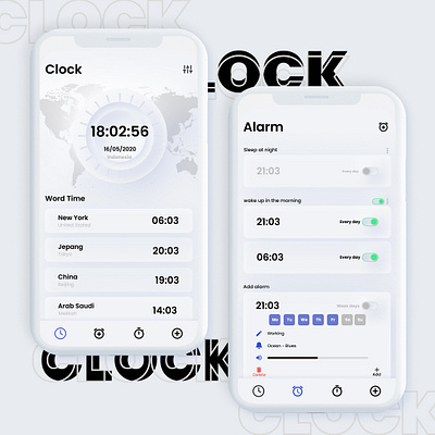 UI Clock Mobile Apps branding clock desaign ui design mobile typography