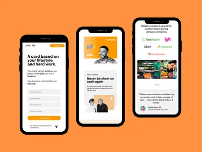 Upward: Responsive Landing banking branding creditcard design design systems figma fintech fintech branding responsive uidesign uxdesign