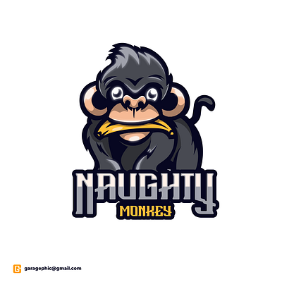 naughty monkey banana branding character characterdesign esport illustration illustrator logo logodesigners mascot monkey vector