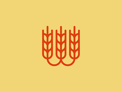 Wheat & W Letter Logo bakery brand branding design farm farming flat food identity letter logo logotype monogram nature w wheat