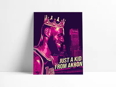 JUST A KID FROM AKRON akron graphic design illustration illustrator lebron lebron james ohio poster poster design vector vector art vector illustration