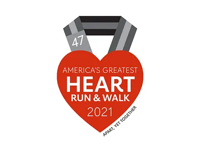 AMERICA'S GREATEST HEART RUN & WALK american heart association branding graphic design heart heart run and walk identity illustration illustrator logo logo design logo designer logo mark logotype new york utica