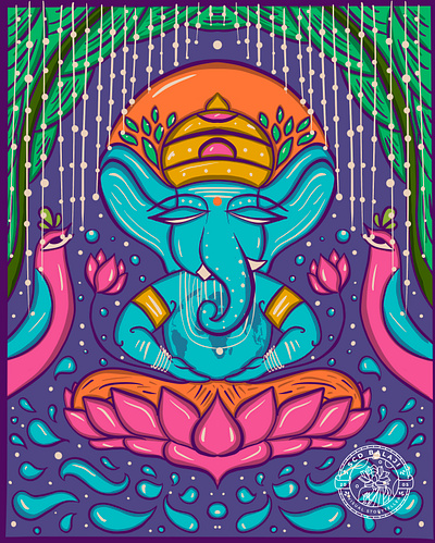 Earth Ganesha bengal patua ganesha god hindu illustration indian illustrator scd balaji