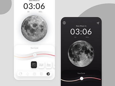 Moon App app design deaily design health moon ui ux women