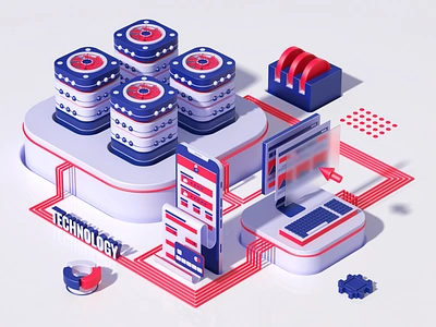 3D Technology 3d 3dart 3ddesign 3dillustration 3dmodeling 3dtechnology art branding cinema4d design icon illustration logo redshift render ui uiconcept web