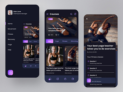 Yoga fitness app app blog design colorful design dribbble invitation logo typography ui ux 视觉艺术