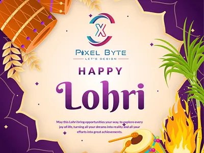 Happy Lohri branding festival festival app festival logo festival poster firework india indianfestival kite logo lohri lohricelebration makarsankranti new year punjabi sankranti