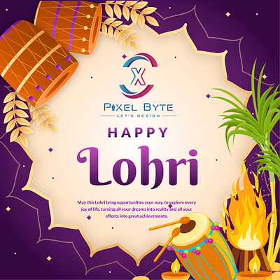 Happy Lohri branding festival festival app festival logo festival poster firework india indianfestival kite logo lohri lohricelebration makarsankranti new year punjabi sankranti