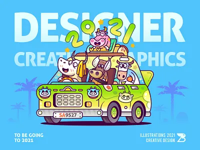 SA9527 - Let's go 2021 2021 banner car design illustration sa9527 style