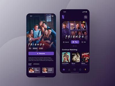 Movie Streaming App app design dark ui design dribble shot movie netflix streaming streaming app ui ui design uiux ux