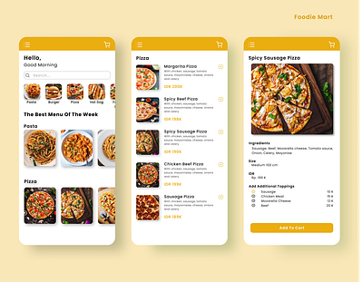 Foodie Mart design design app designmobile mobile mobiledesign mobileui onlineshop onlinestore ui design ui ux web uiux uiuxdesign