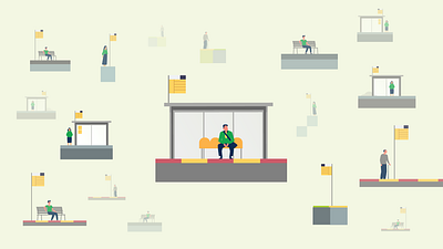 Waiting bus busstop design illustration illustrator transportation vector