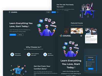 Course Web Design 2 clean design clean ui dark dark ui design ui ui design ux web web design