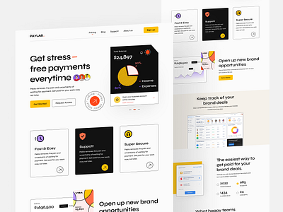 Finance Website Design - PAYLAB design resources laanding page product design uihut uiux design web resource web template website design