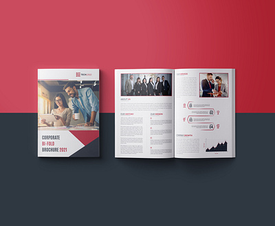 "CORPORATE BI-FOLD BROCHURE 2021" adobe indesign bi fold brochure bifold brochure brand identity branding brochure brochure design business brochure design color idea corporate brochure design design design idea