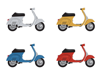 Vespa colors art blue branding colorful cute design driver flat flatdesign illustration lifestyle logo motorcycle red scooter small summer vespa white yellow