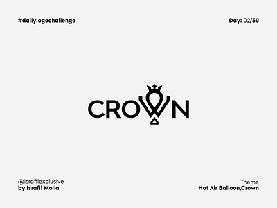 Crown | Hot Air Balloon | Daily Logo Challenge Day 2 airballoon balloon crown dailylogo dailylogochallenge dailylogochallengeday2 hotairballoon icon king logo logodesign logomaker logos logotype minimal negative space logo