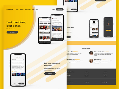 Music App Landing Page landing page landingpage mobile app mobileapp music music app music app design music application musicapp web page webpage