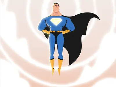 Superman artwork design hero illustration illustrator man sky style vector