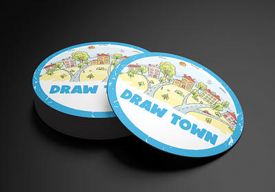 draw town badge design design illustration invitation cards label and box design label design label mockup logo product design retro badge sticker design