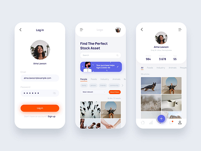 Stock Photo App Design - Empowering Photographers animation app design brightlab design graphic design illustration interface mobile design photographer photos redesign typography ui uidesign ux ux ui uxdesign web design wireframe