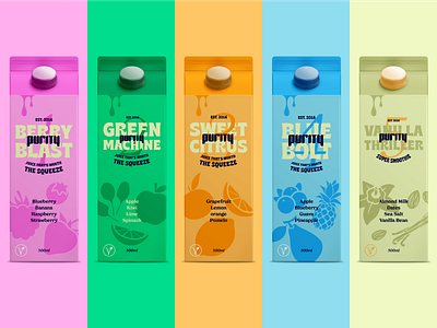 Purity Juice Packaging brand identity branding carton packaging custom typography juice juice branding juice packaging logo design logo inspirations packaging design typography