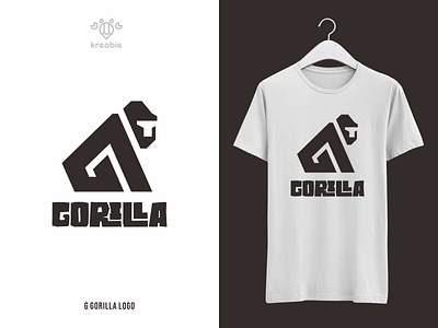 Gorilla Logo animal ape gorilla initial jungle wordmark