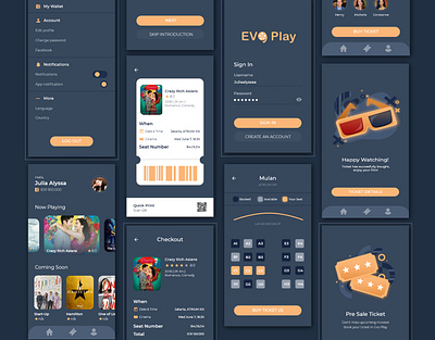 UI DESIGN : MOVIE MOBILE APP dailyui figma figmadesign flat illustration homepage illustrate illustration movie app ui uiux web design