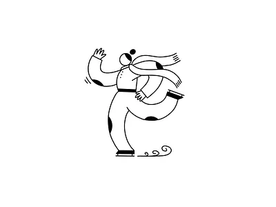 Ice skating character character illustration digital art holiday ice skating illustration ipad procreate winter