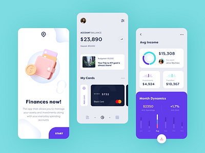 Crane Finance Mobile application design interface startup ui ux