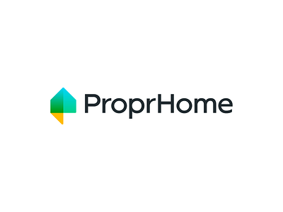 ProprHome – Logo Design arrow brand branding colors creative logo friendly logo gradient logo home house icon identity logo logo design logotype multiply overlay property real estate