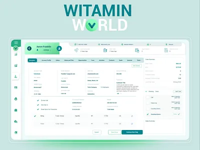 Vitamin World CRM crm design ui ui ux