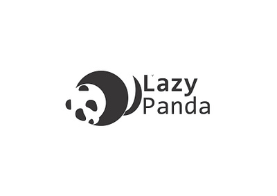 Lazy Panda black lazy negativespace panda panda bear panda logo sleep white and black