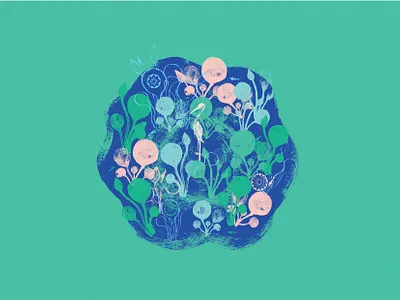 Nelum Pokuna - Lotus Pond - (mixed media) abstract concept drawing illustration