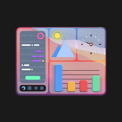 dashBoard 3d design illustration spline3d