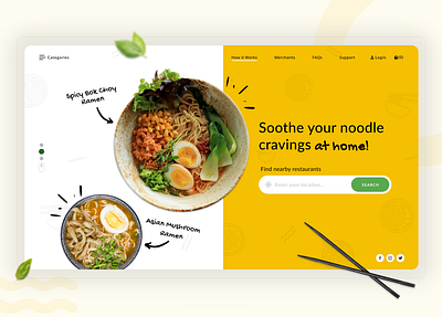 Online Food Delivery Concept asian food delivery service design designer figma food japan japanese food ramen ui ui ux uidesign uiux ux ux design web design webdesign website website concept website design