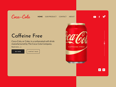 Coca Cola landing page 2021 design 2021 trending app beverages branding coca cola color concept design drinks food and beverages illustration interaction design landing page minimal red ui ux website design