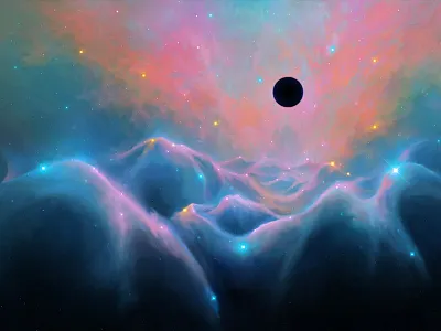 Space Mountain 2 abstract art artistmef concept art fantasy igor vitkovskiy illustration landscape mountain photoshop space surrealism