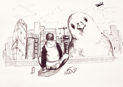 My world that I creating animal sketch big bird bird city cityscape hand drawn hand sketch panorama plane simpel simple sketch sketchbook sketching young boy youth