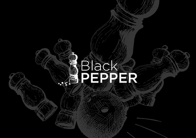 Black Pepper Branding artwork black pepper branding creative logo design dessin flat graphic design illustration logo logo design minimal restaurant logo