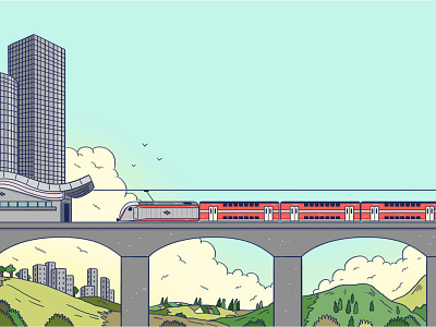 train branding illustration train