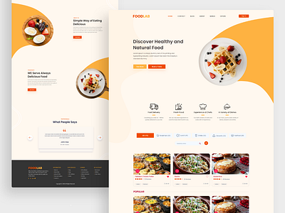 Restaurant Website graphic design landing page layout psd template restaurant landing page ui ux user experience user interface design web design web templates website design