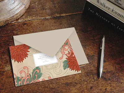 Floating Flowers Notecard art licensing asian graphics design design tools flat design floral graphics floral patterns flowers graphic resources illustration japanese culture japanese design japanese flowers jpg png vectors