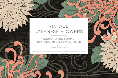 Vintage Japanese Flowers Graphics Collection art licensing asian graphics design design tools flat design floral graphics floral patterns flowers graphic resources illustration japanese culture japanese design japanese flowers jpg png vector vectors